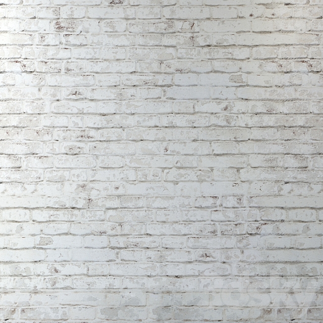 Old brickwork made of white brick 3ds Max - thumbnail 3