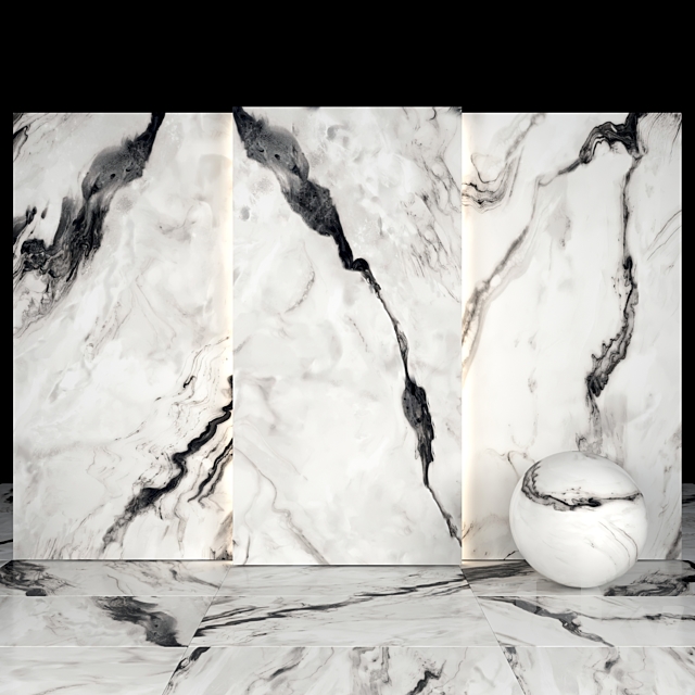 Royal Black Marble 02 3DS Max Model - thumbnail 2