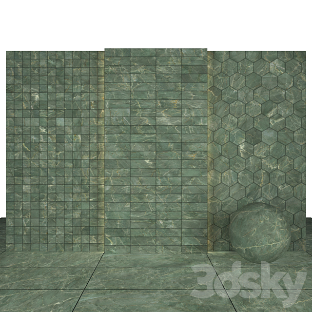 Sage green marble 3ds Max - thumbnail 2