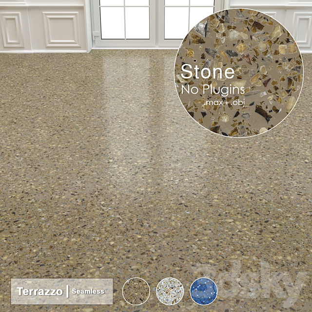 Seamless Terrazzo Stone 002 3ds Max - thumbnail 3