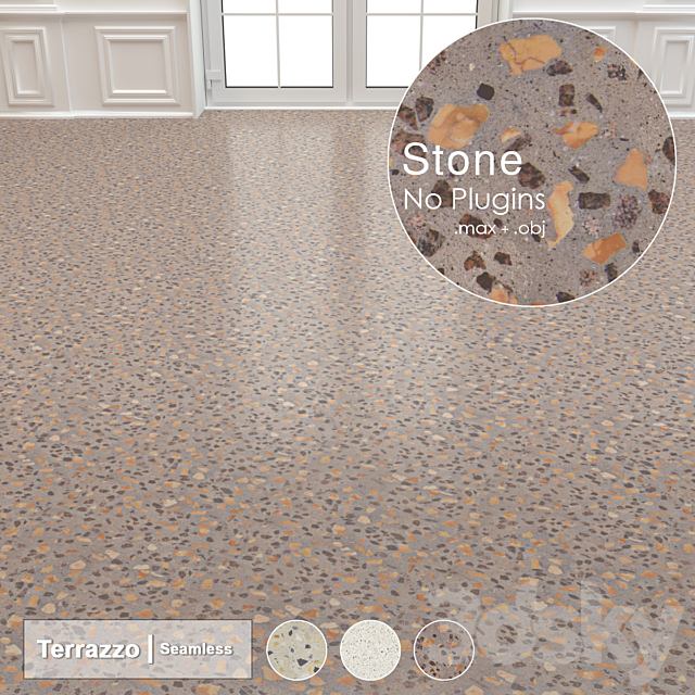 Seamless Terrazzo Stone 006 3DS Max Model - thumbnail 2