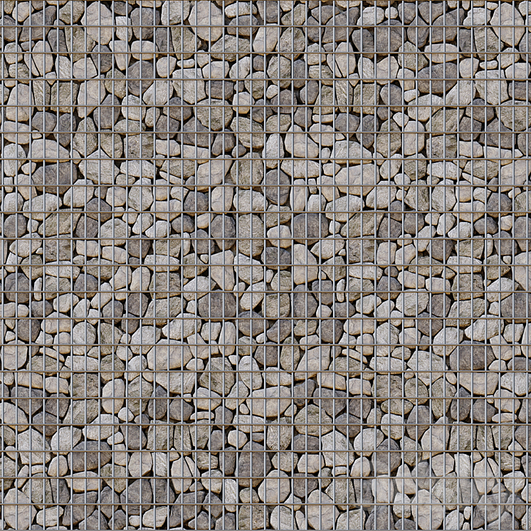 Stone gabion seamless texture 3DS Max Model - thumbnail 1