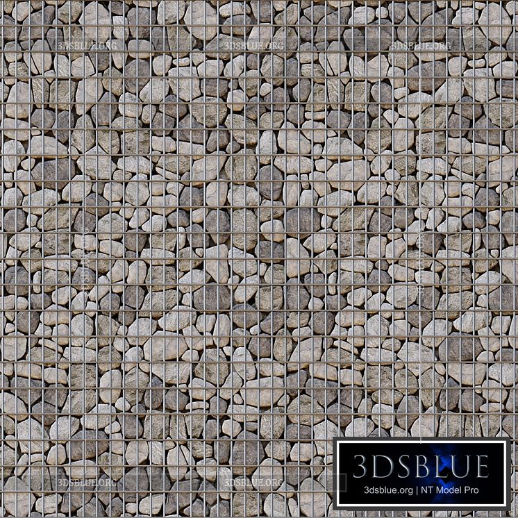 Stone gabion seamless texture 3DS Max - thumbnail 3