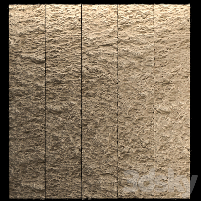 Stone wall panel 3ds Max - thumbnail 1