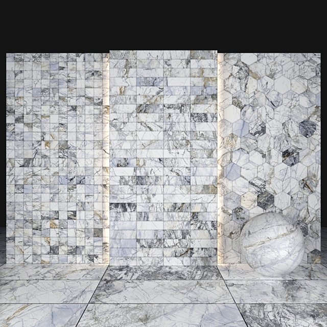 Supreme white marble 3ds Max - thumbnail 3