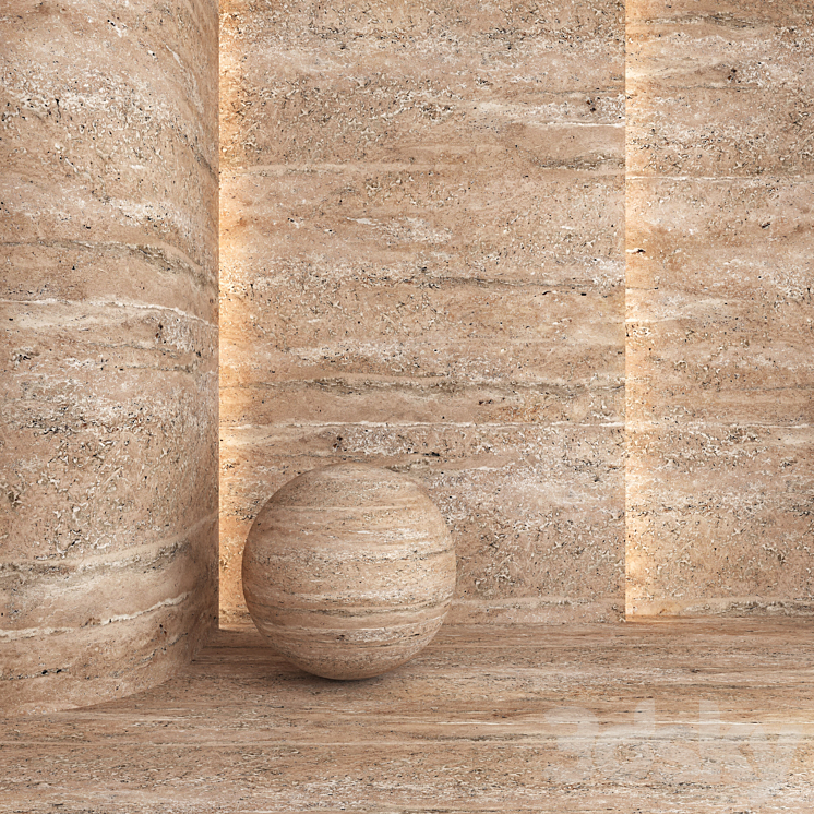 Travertine 03 Noce 3DS Max Model - thumbnail 2