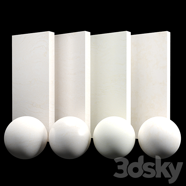 Travertine beige stone 3ds Max - thumbnail 1