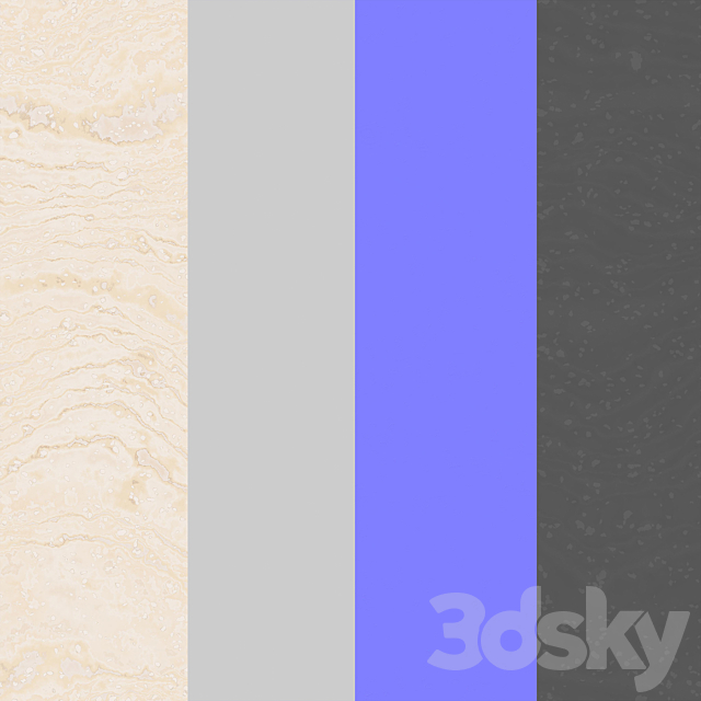 Travertine beige stone 3ds Max - thumbnail 3