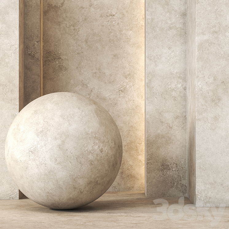 Travertine Texture 4K – Seamless 3DS Max Model - thumbnail 1