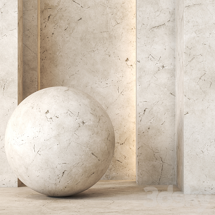 Travertine Texture 4K – Seamless 3DS Max - thumbnail 1