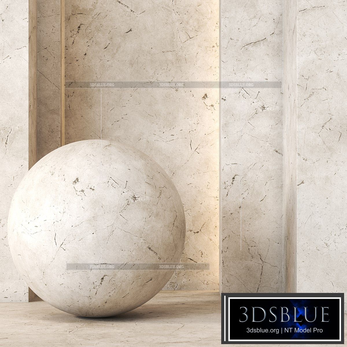 Travertine Texture 4K – Seamless 3DS Max - thumbnail 3