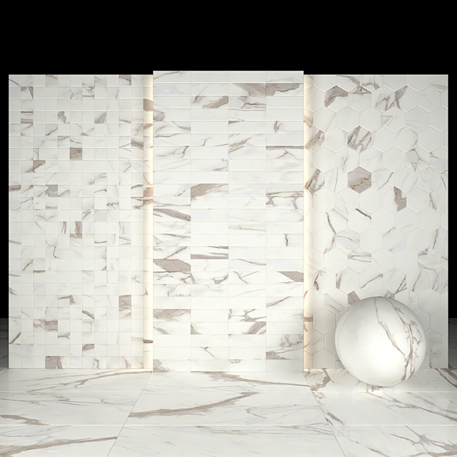 White calacatta 20 3ds Max - thumbnail 3