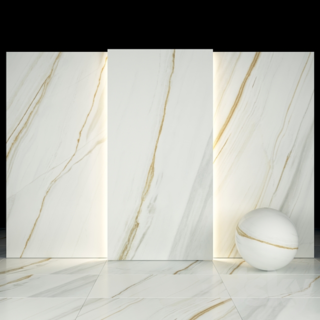 White Pentelicus Marble 3ds Max - thumbnail 1