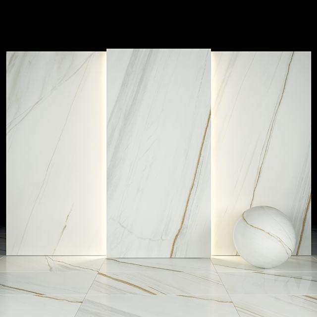 White Pentelicus Marble 3ds Max - thumbnail 2