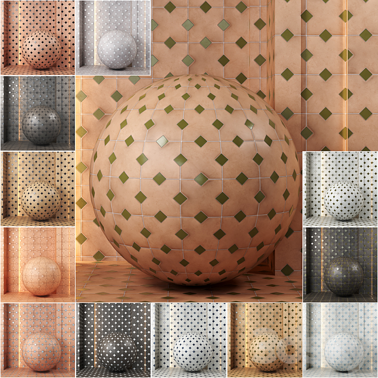 4k 13color Equipe kasbah ceramics material & texture Set 01-(Seamlesspbr) 3DS Max Model - thumbnail 1