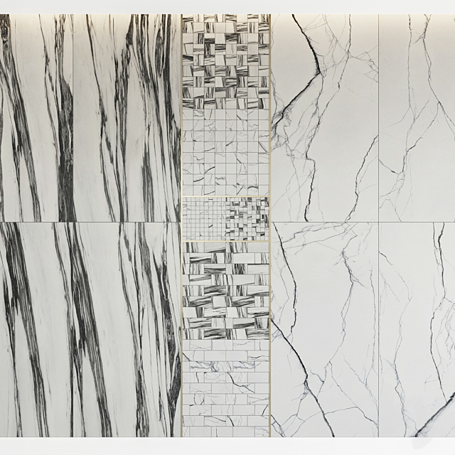 Architectural Design Floor gres Breach Fall B&W MARBLE set 1 3ds Max - thumbnail 1