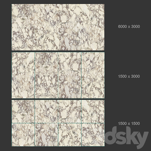 Breccia medicea porcelain tile 3DS Max Model - thumbnail 4