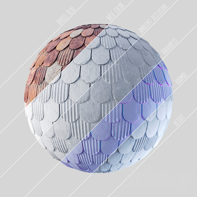 Ceramic Roof Tiles 3ds Max - thumbnail 2