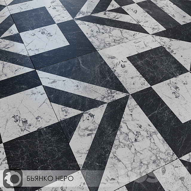 Ceramic Tiles Kerama Marazzi Bianco Nero 3DS Max Model - thumbnail 2