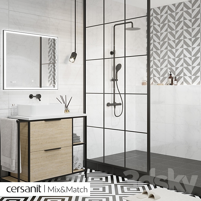 Cersanit_Mix & Match Calacatta chevron_30x30_30x60 3DS Max Model - thumbnail 2