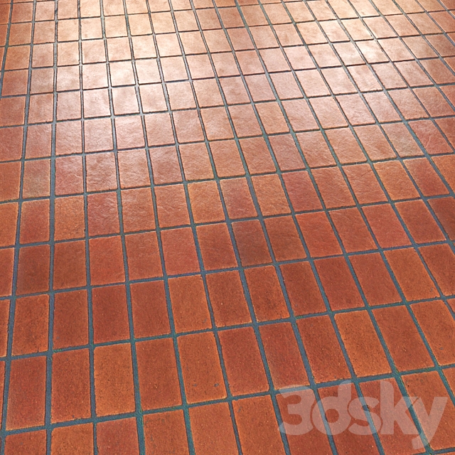 Classic Terracotta Floor Tiles 3DS Max Model - thumbnail 2