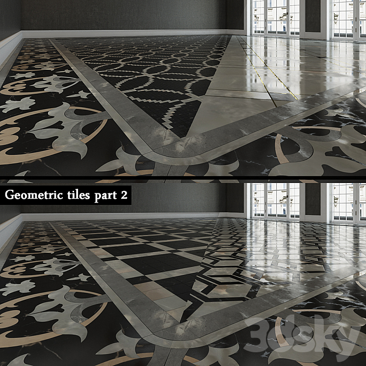 Geometric Tile part 2 3DS Max - thumbnail 1