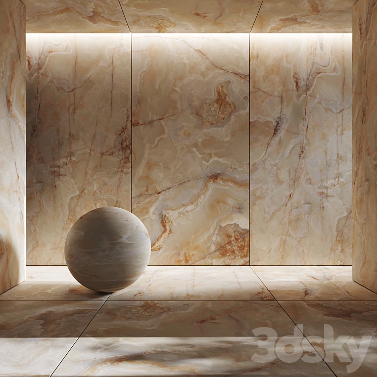 Golden Onyx Porcelain Tile 3DS Max - thumbnail 1