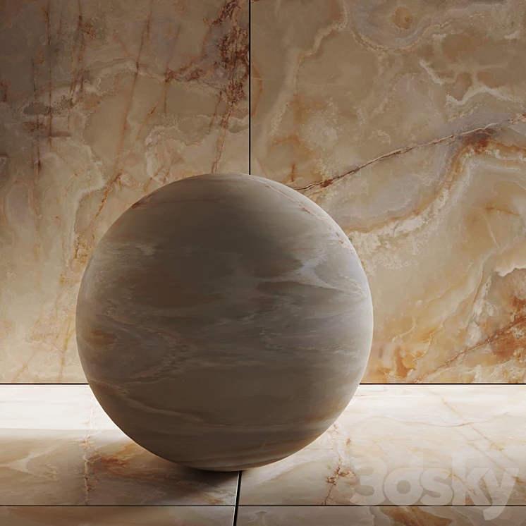 Golden Onyx Porcelain Tile 3DS Max - thumbnail 2