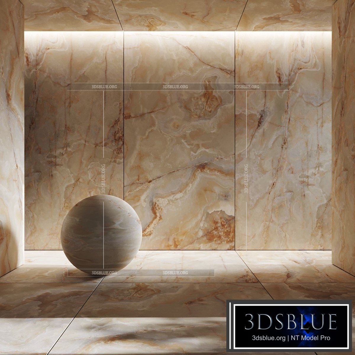 Golden Onyx Porcelain Tile 3DS Max - thumbnail 3