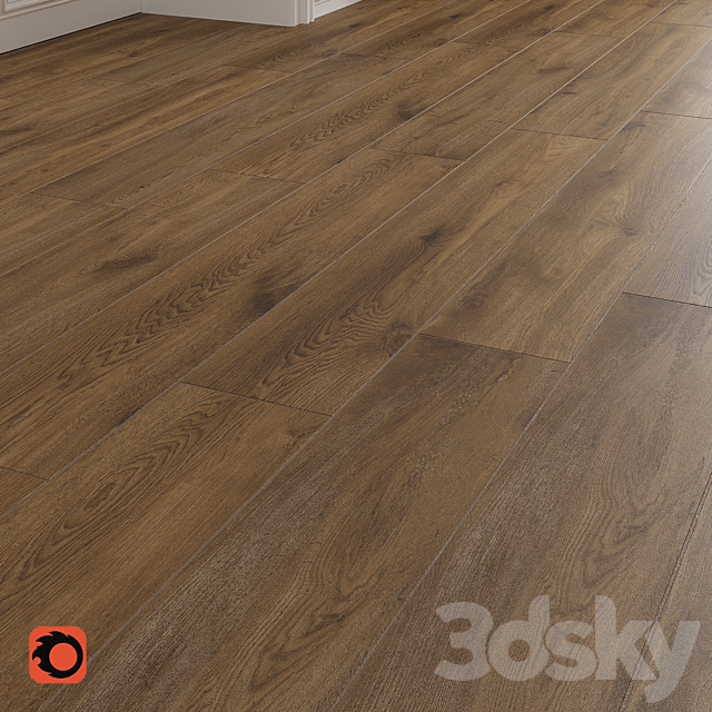 Kronewald brown Wood Floor Tile 3DS Max Model - thumbnail 2