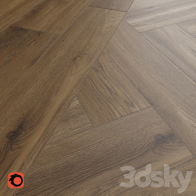 Kronewald brown Wood Floor Tile 3DS Max Model - thumbnail 3