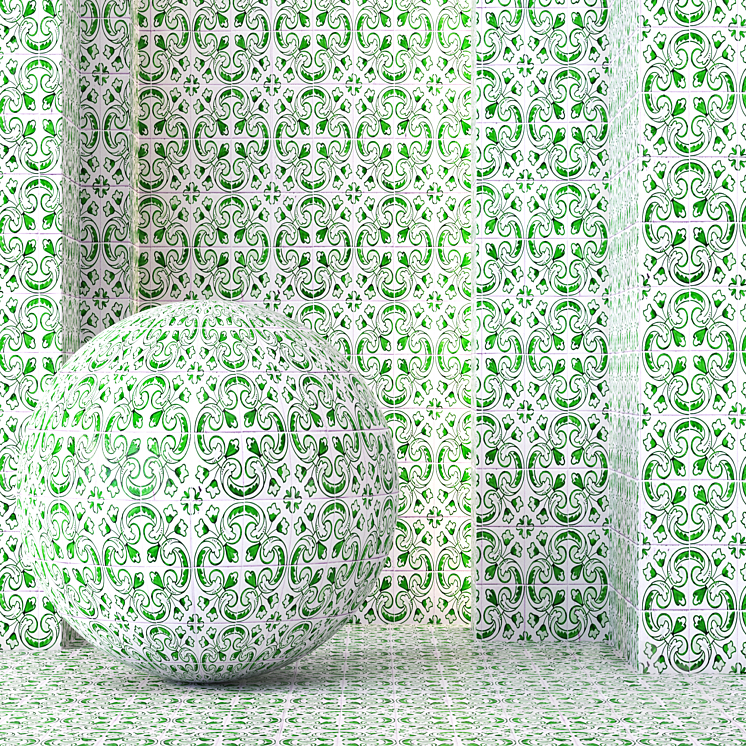 Moroccan Tile Texture 4K – Seamless – 4 Color 3DS Max Model - thumbnail 2