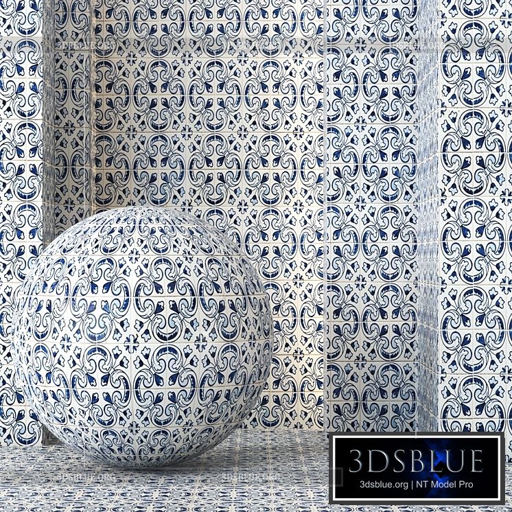 Moroccan Tile Texture 4K – Seamless – 4 Color 3DS Max - thumbnail 3