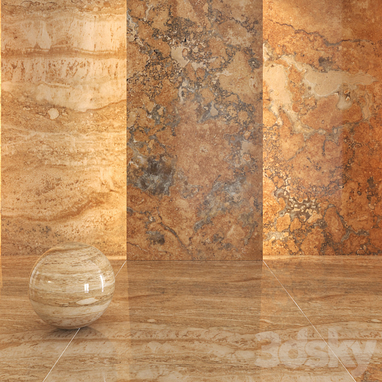 Orange Marble №3 3DS Max Model - thumbnail 1