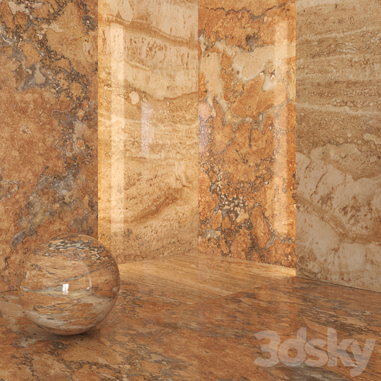 Orange Marble №3 3DS Max Model - thumbnail 2