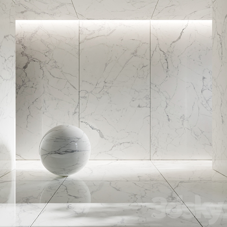 Origines Blanc Porcelain Tiles 3DS Max Model - thumbnail 1