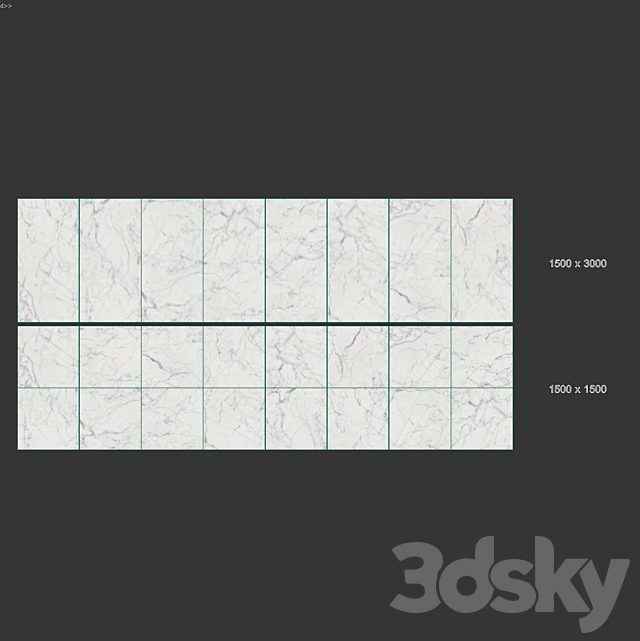 Origines Blanc Porcelain Tiles 3DSMax File - thumbnail 4