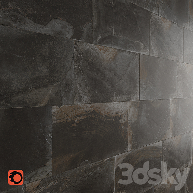 Slate anthracite Wall Tiles 3DSMax File - thumbnail 1