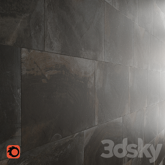 Slate anthracite Wall Tiles 3DSMax File - thumbnail 2