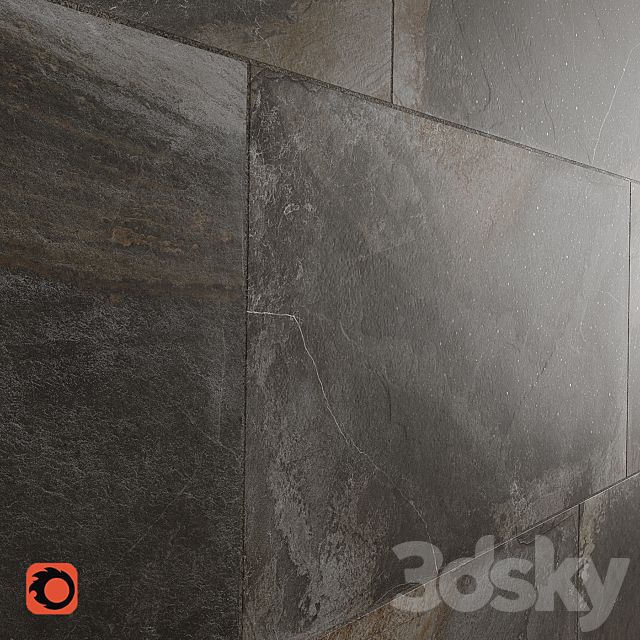 Slate anthracite Wall Tiles 3DSMax File - thumbnail 3