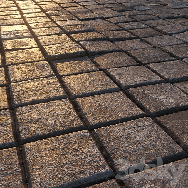 Square paving slabs 3ds Max - thumbnail 1