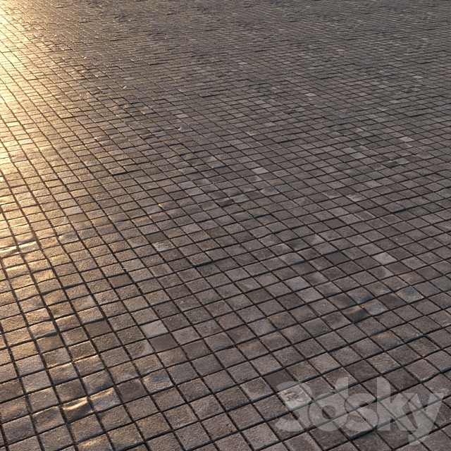 Square paving slabs 3ds Max - thumbnail 2