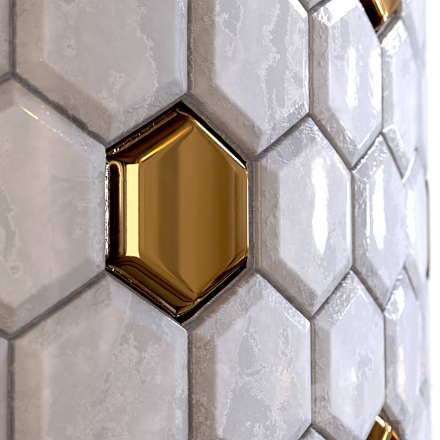 steel and marble mix tile 002 3DS Max Model - thumbnail 4