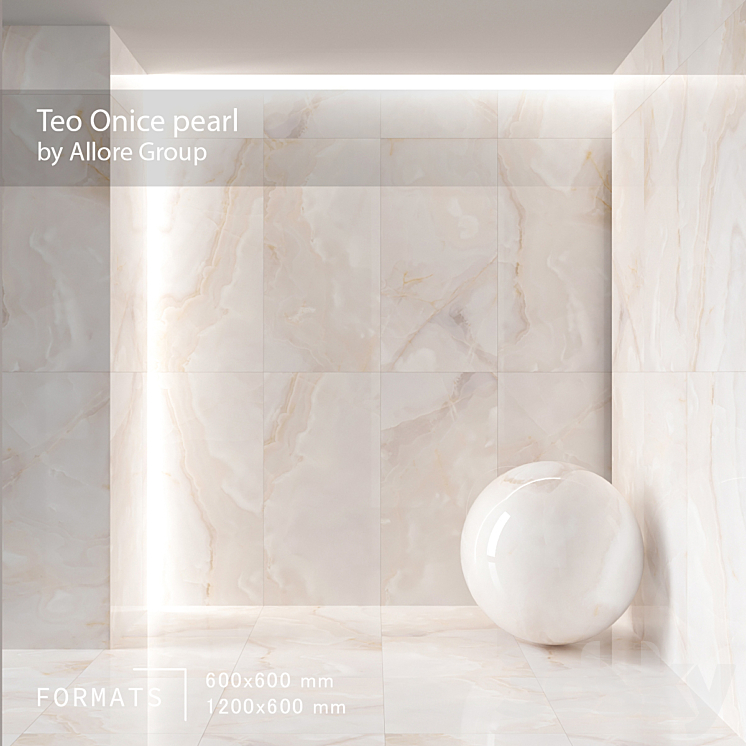 Teo Onice pearl Floor\/Wall Tile 3DS Max Model - thumbnail 3