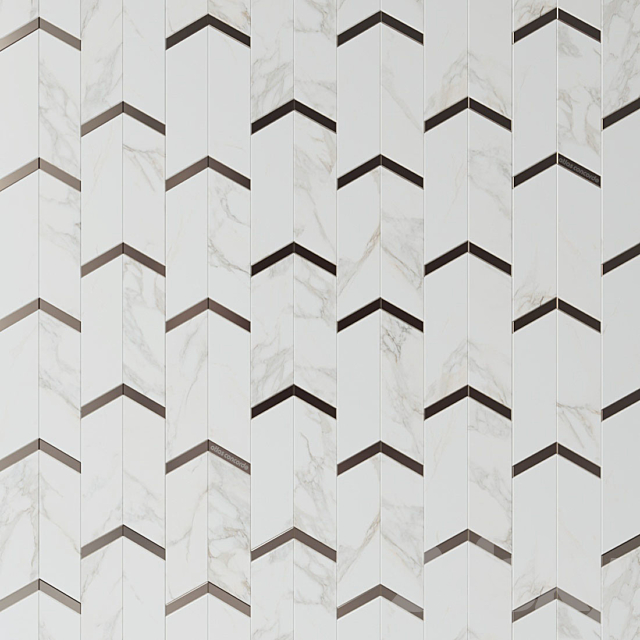 Tiles Atlas Concorde Mosaico Chevron 3DS Max Model - thumbnail 2