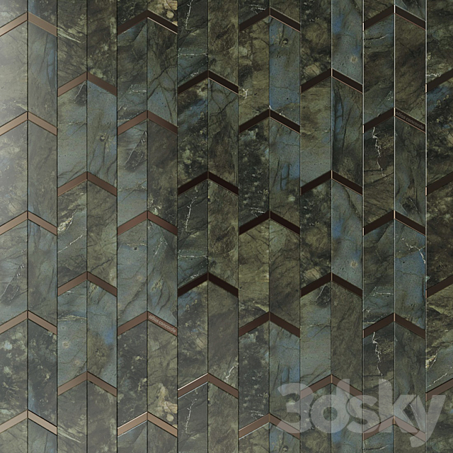 Tiles Atlas Concorde Mosaico Chevron 3DS Max Model - thumbnail 3