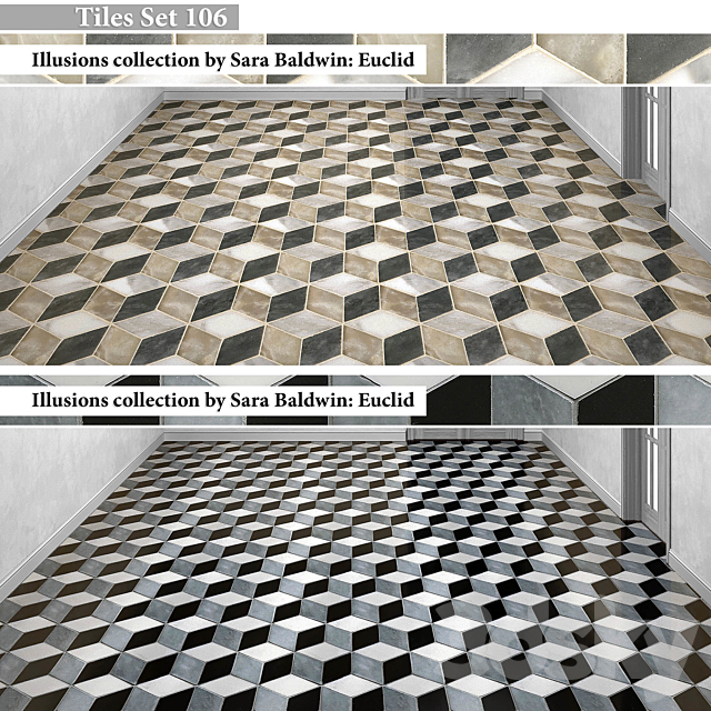 Tiles set 106 3ds Max - thumbnail 1