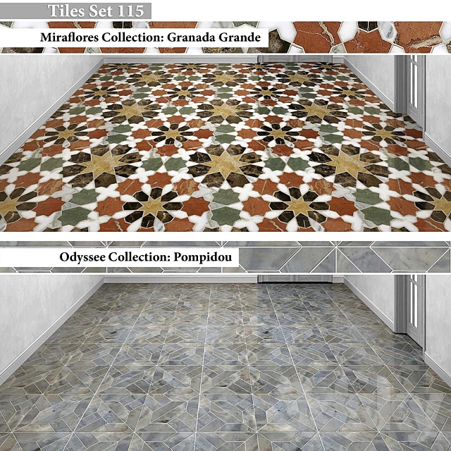 Tiles set 115 3ds Max - thumbnail 1