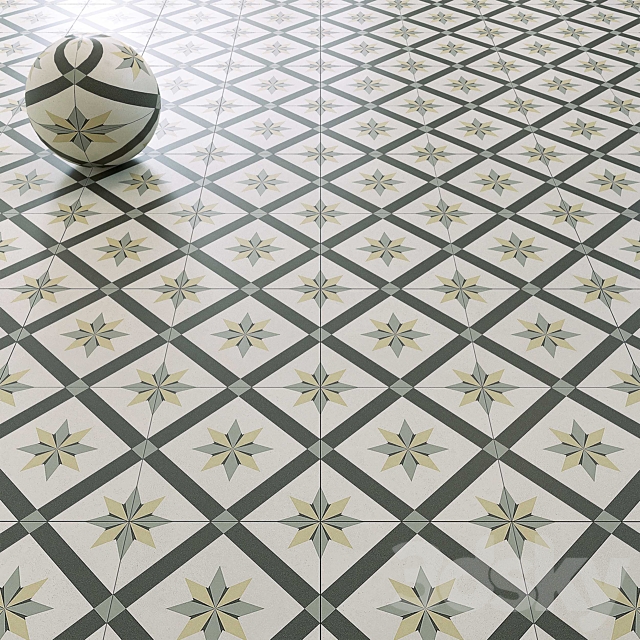 Tiles set 329 3DS Max Model - thumbnail 2