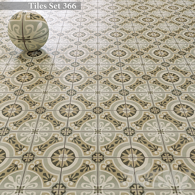 Tiles set 366 3ds Max - thumbnail 1